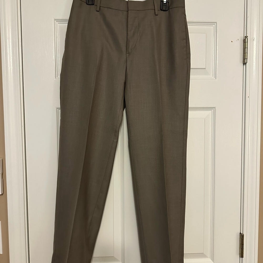 Banana Republic Brown Dress Pants Flat-Front Wool-Blend